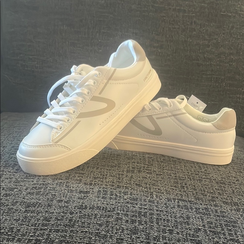Tretorn White and Beige Sneakers